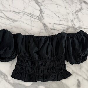 Abercrombie & Fitch Black Off-Shoulder Blouse